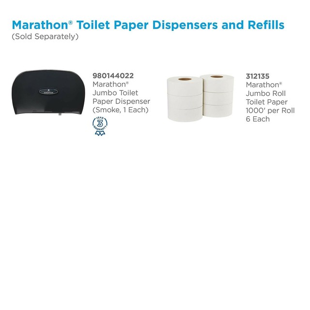 Marathon® Jumbo Roll, Toilet Paper, White, 6 Rolls/Case *FREE SHIPPING