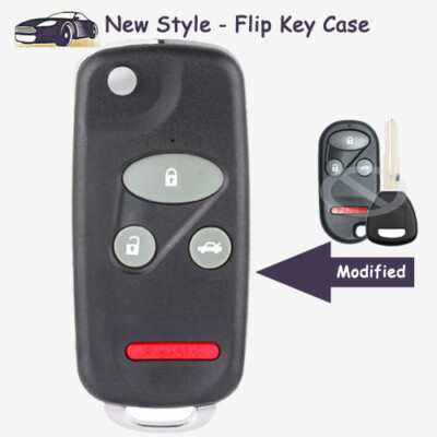 Modified Flip Remote Key Case Fob 3+1 4 Button for Honda Accord Odyssey Insight