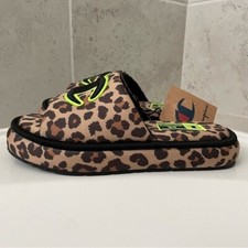 Champion Women's Slippers 6 Leopard plush