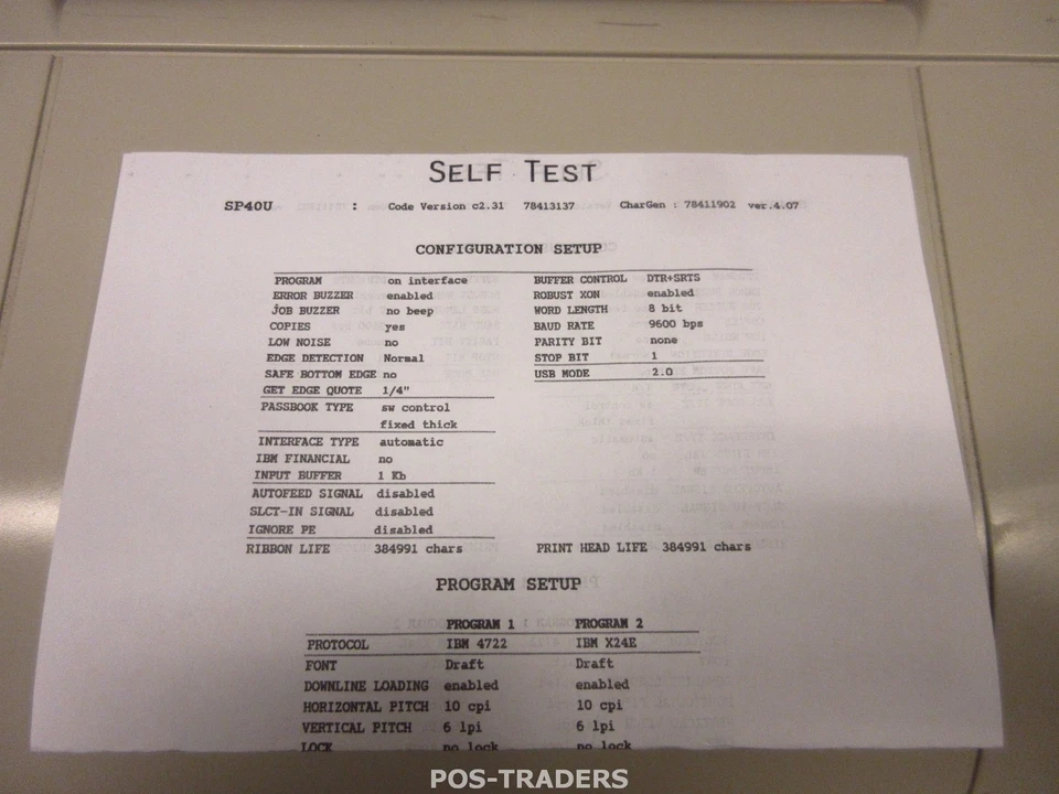 COMPUPRINT SP40 SP40U Passbook 24-Pin Matrix A4 Printer USB Nadeldrucker TESTED - Bild 3 von 4