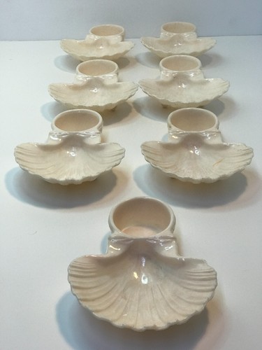 Karoff Pink Clam Oyster Shell Seafood/Shrimp Cocktail Serving Trays MCM Set of 7 - 第 13/15 張圖片