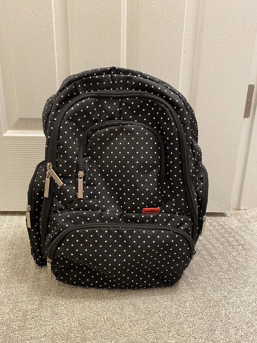 CoolBell Diaper Insulated backpack Black With White Dots