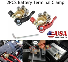 2x Quick Disconnect Cables Connectors Car Battery Post Clamp Terminal Connection