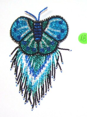 Barrette Beaded Butterfly w Fringe French clip closure Hair  display picture 1