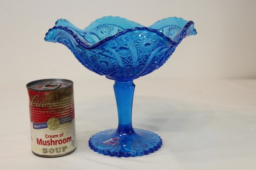 Patrones de molinete compuesto de patas de caramelo con patas de vidrio azul cobalto de colección - Imagen 5 de 12