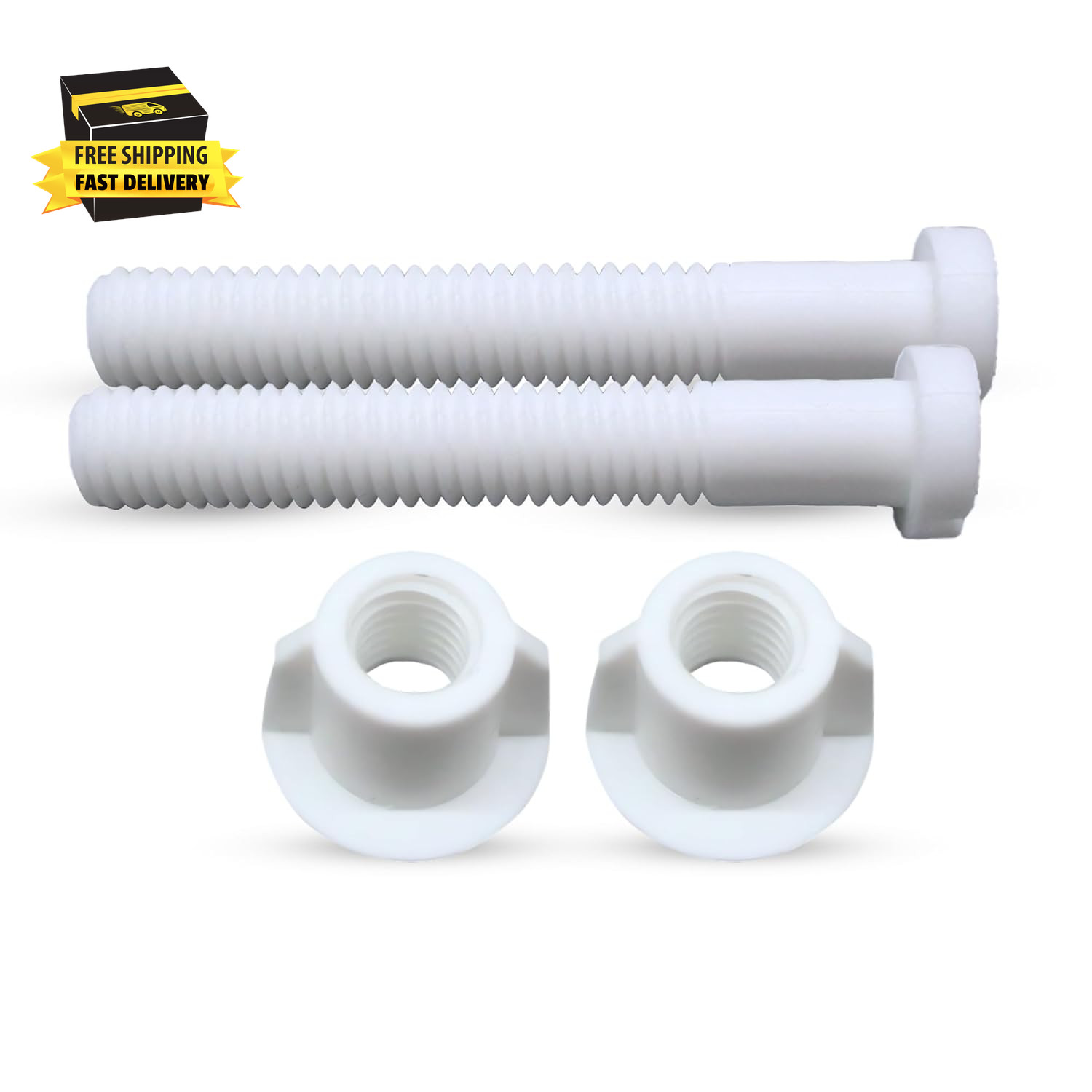 Screws Hinge Bolt & Nut Kit - Durable Plastic Toilet Seat Accessorie