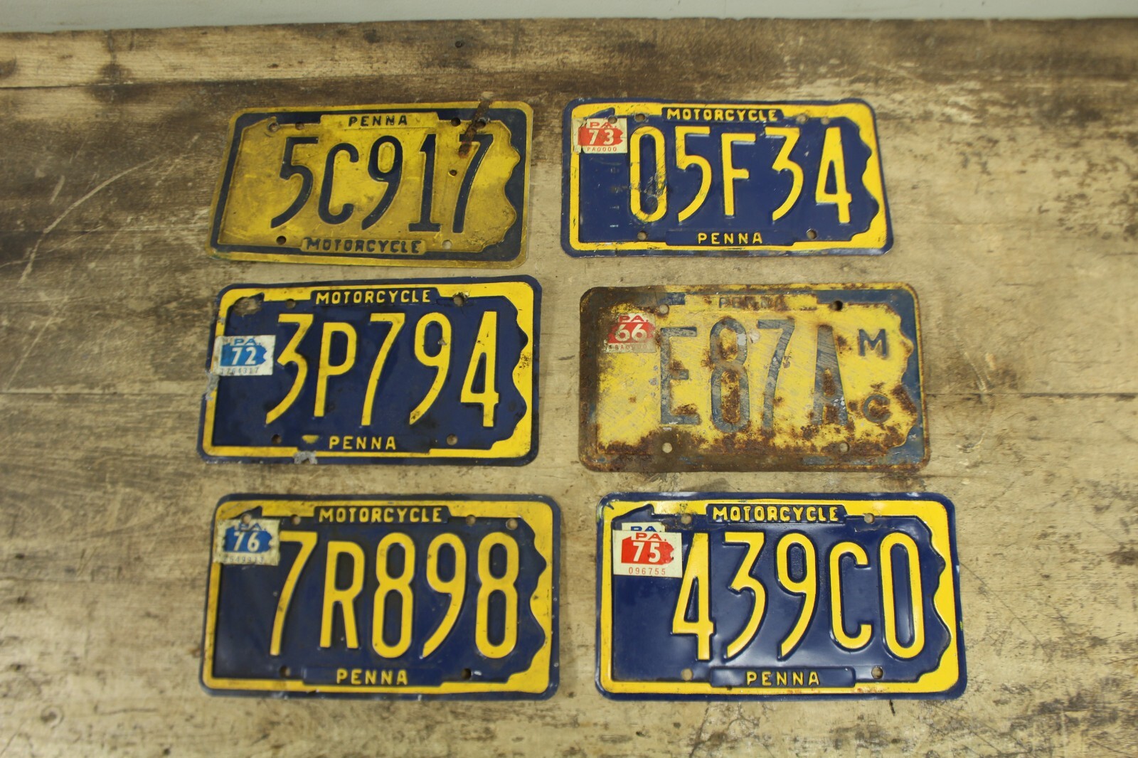 Lot of 6 Expired Pennsylvania PA Motorcycle License Plates eBay