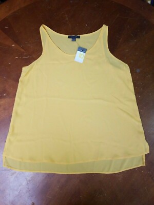 Primark Women's Yellow Polyester Tank Top Size 10