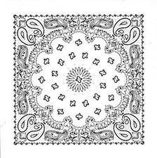Classic White Paisley BIKER BANDANA
