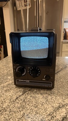 VINTAGE GOLDSTAR 5  PORTABLE B&W TV VR-031 WORKS Retro Vintage CRT Mini