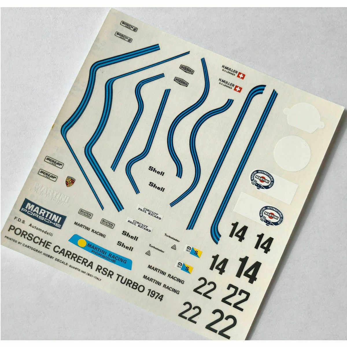 DECALCOMANIES PORSCHE RSR MARTINI N°46 LE MANS 1973 1/43 - decals DECALCOMANIES PORSCHE RSR MARTINI N°46 LE MANS 1973 1/43 - decals