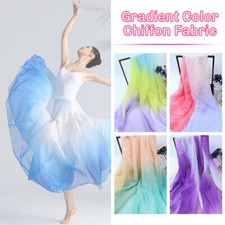 Gradient Color Chiffon Fabric DIY Sewing Costume Dance Dress Curtain Scarf Craft
