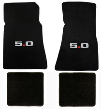 New! 1979 - 1993 Ford MUSTANG 5.0  Black Carpet 4 pc Floor Mat Set