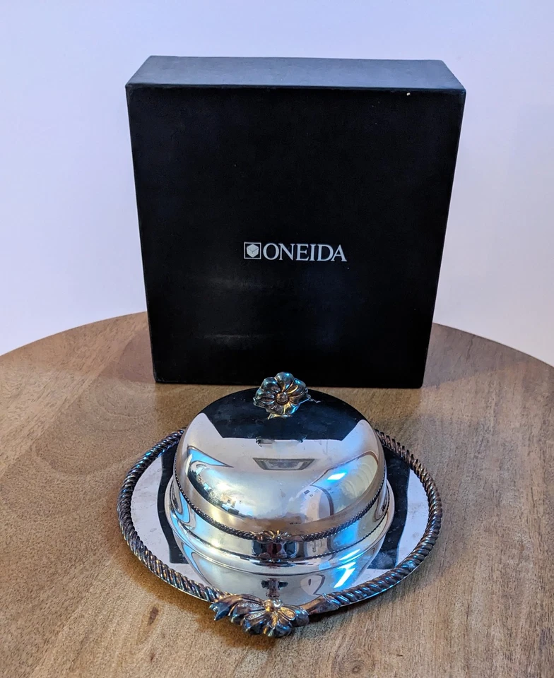 Винтажная форма для масла Oneida из 3 предметов нержавеющая сталь 18/8 сделано в США оригинальная коробка - Изображение 2 из 4