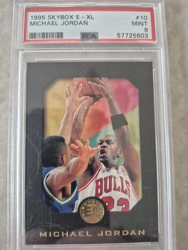 MICHAEL JORDAN 1995/96 SKYBOX E-XL BASKETBALL CARD #10 CHICAGO BULLS PSA 9 MINT