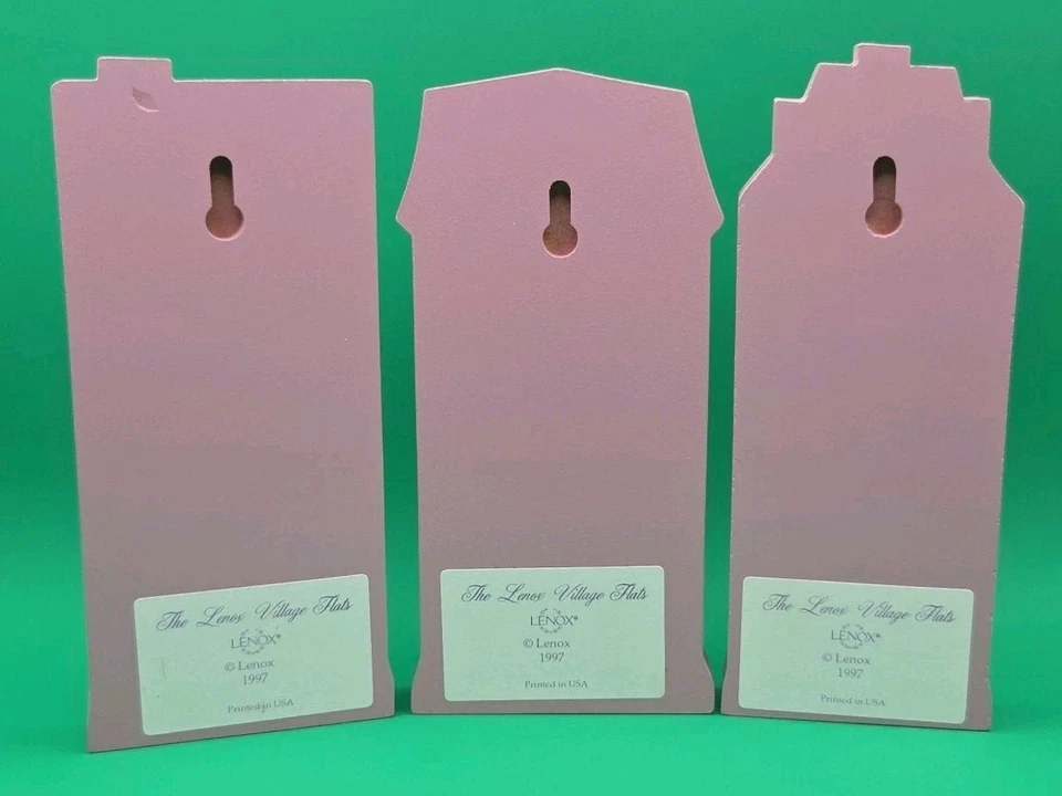 Lenox Village Flats настенные таблички 1997 Лот из 3 РЕДКИХ (розовое дерево) ЧИТАЙТЕ СМ. Винтажный - Изображение 2 из 4