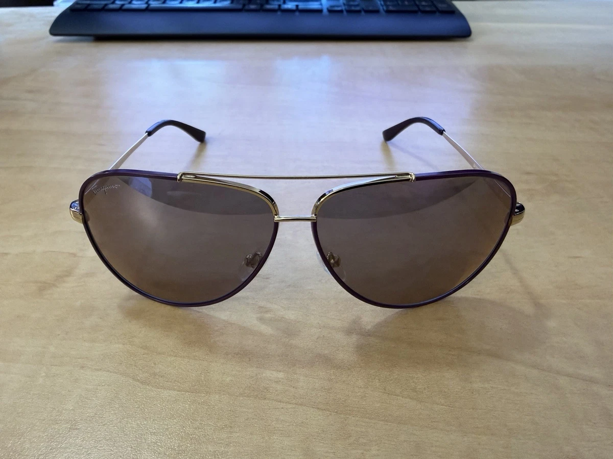 Salvatore Ferragamo Gold Sunglasses for Women for sale | eBay display picture 2