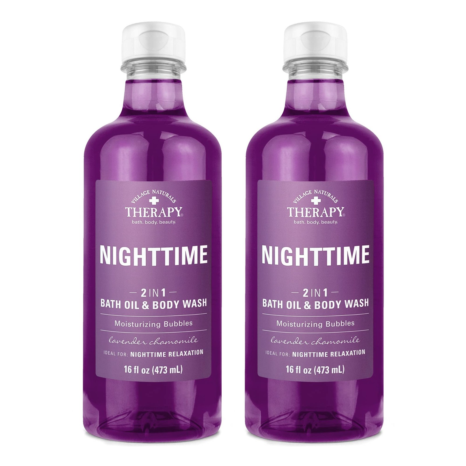 Nighttime Relief Foaming Bath Oil & Body Wash 16 oz 2-Pack