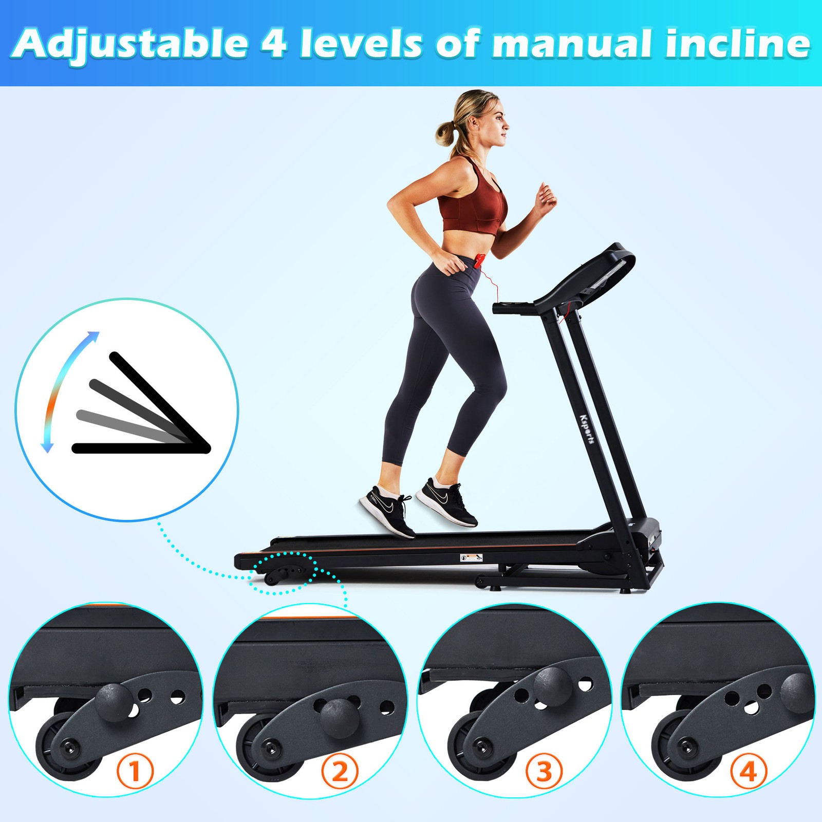 Ksports Multi-Functional Electric Treadmill Cardio Strength Training Workout Set 5