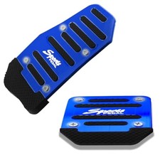 2 Pack Universal Car Brake Gas Pedal Covers Blue Non-slip Aluminum Automatic