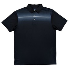 Ben Hogan Mens Black Stripe Short Sleeve Performance Golf Polo Shirt