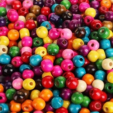 Cedilis 2000 Pcs Colored Wood Beads for Craft,12mm Round Paint Wooden Spacer ...
