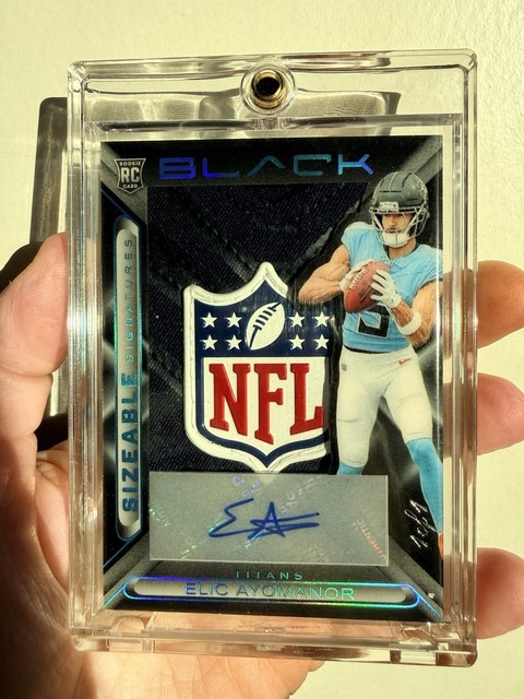 Elic Ayomanor 2025 Panini Black Sizeable Memorabilia NFL Shield Patch 1/1 🔥