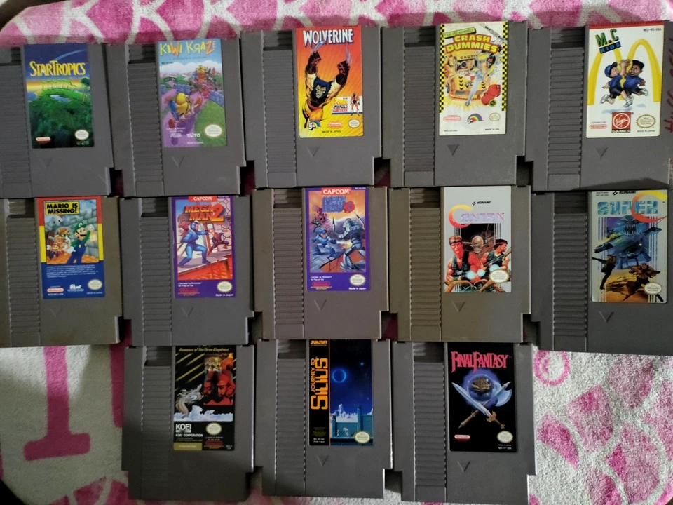 Лот товаров NES необычные 13 игр Megaman Contra Final Fantasy подлинный чек описание  - Изображение 2 из 4