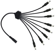 1 to 8 Way DC Power Splitter Cable 5.5mmx2.1mm for CCTV Camera LED Strip