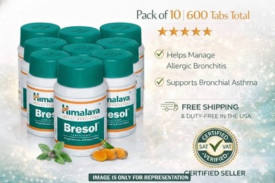 Himalaya Bresol Tablets Herbal Respiratory Wellness Support 600 Tabs free ship