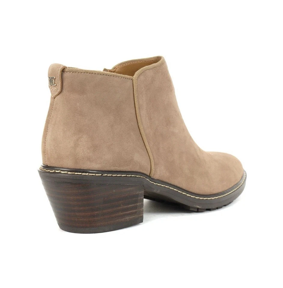 SAM EDELMAN Mujer Talla 9 Botines Pequeño Taupe Gamuza Punta Almendra Botines Foto 2 de 4