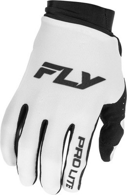 Fly Racing Pro Lite Gloves for Offroad MX - Black/White - Men's Size XS