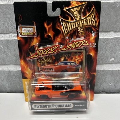 West Coast Choppers Jesse James Plymouth Cuda 440 Orange 1:64 Die-Cast Car MOC