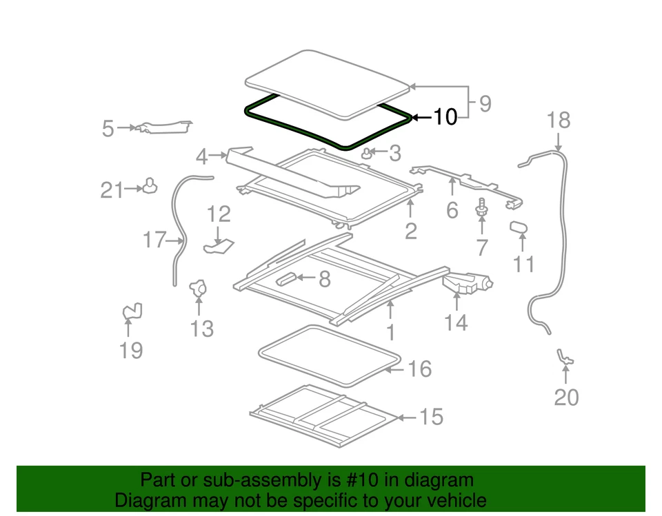 Sello de ventana de techo corredizo genuino GM 15893292 Foto 4 de 4