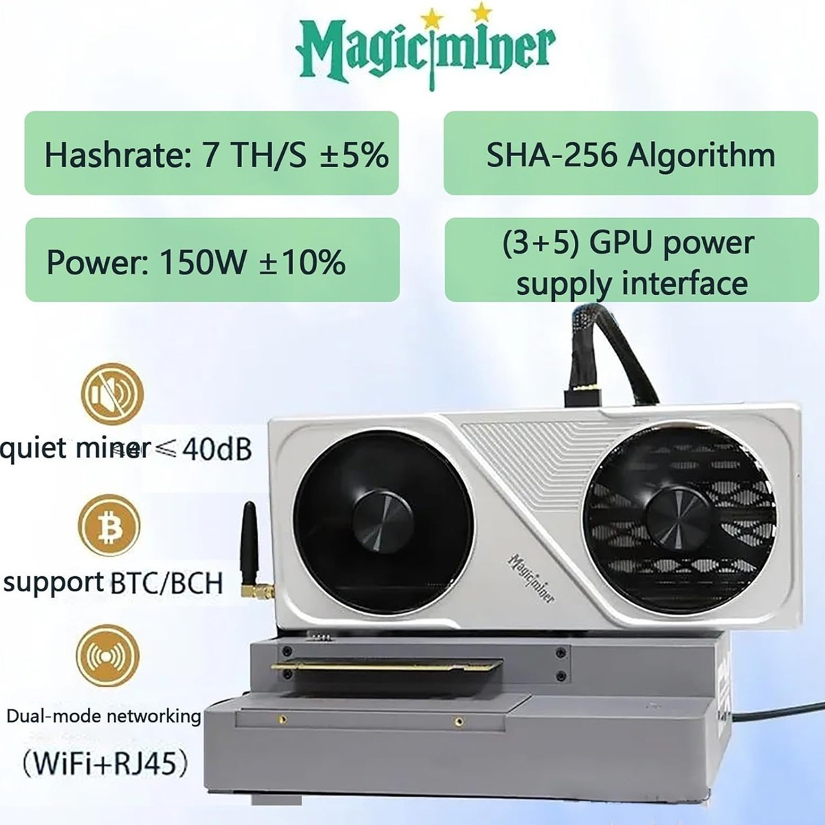 Bitcoins Miner Magic Mienr BG02 7TH/S 150W BTC Solo Silent Miner | eBay
