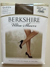 Berkshire Queen Ultra Sheer Control Top Pantyhose Sandalfoot French Coffee 3X-4X