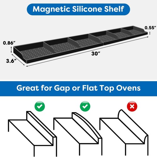Tapa de estufa Hydream para estante de silicona, estante magnético de 30 pulgadas sobre el negro - Imagen 2 de 6