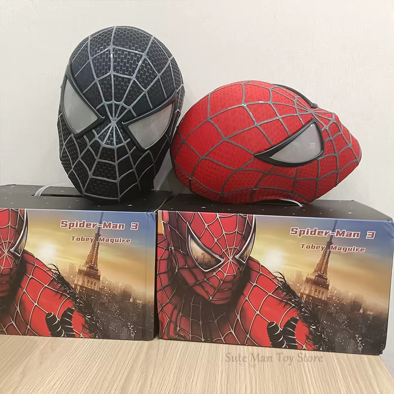 Spiderman Marvel 1/1 3D Spider-Man Tobey Máscara Halloween Juegos con disfraces Cara Desprendimiento