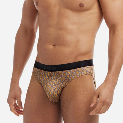 2xist Sexy Sliq Ultra Low Rise Brief Underwear NWT Gold Links Mens M MEDIUM
