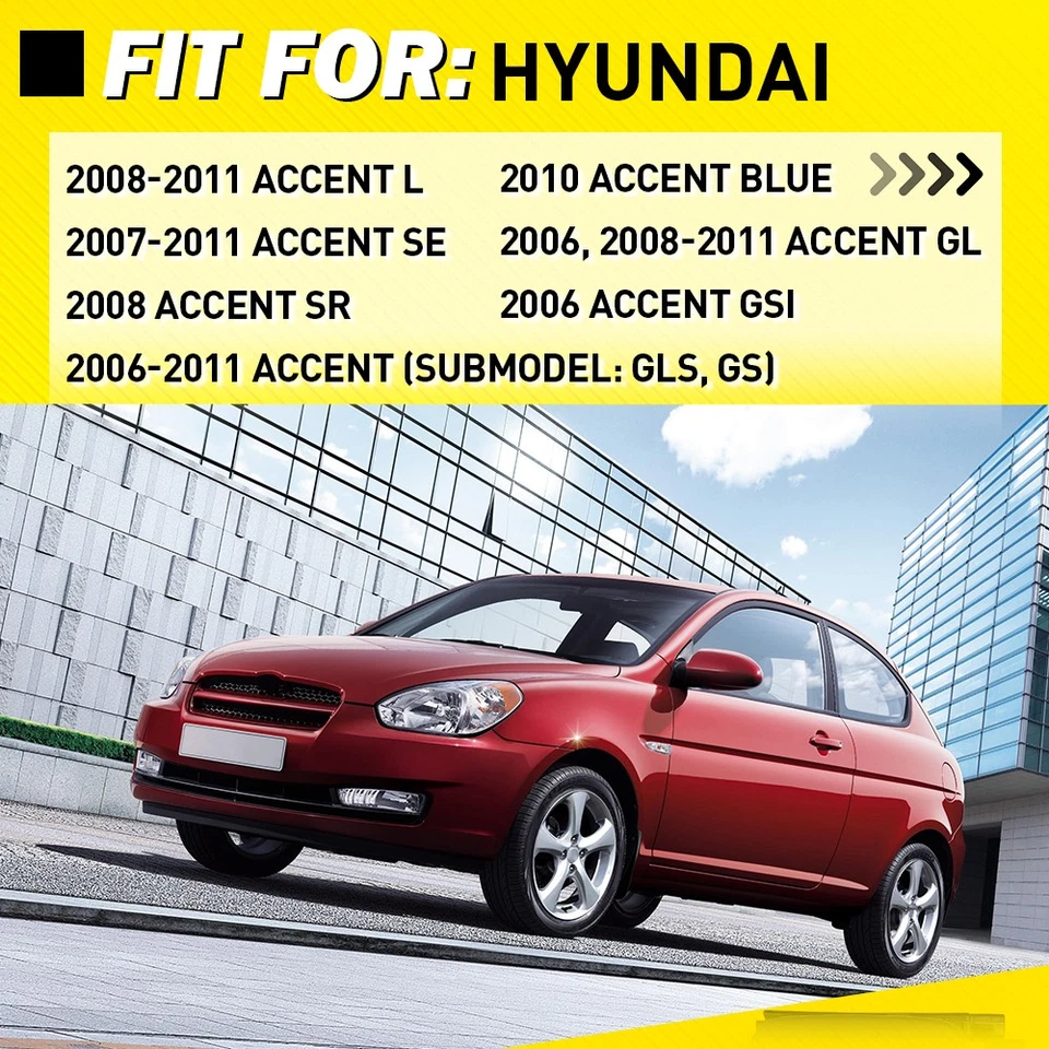 Juego de par de manijas de puerta interior delanteras izquierda y derecha para Hyundai Accent 2006-2011 Foto 2 de 4