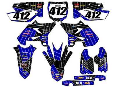2005-2007 UFO Restyle YZ 125 Rennen Serie Blau Senge Grafiken Set Kompatibel W