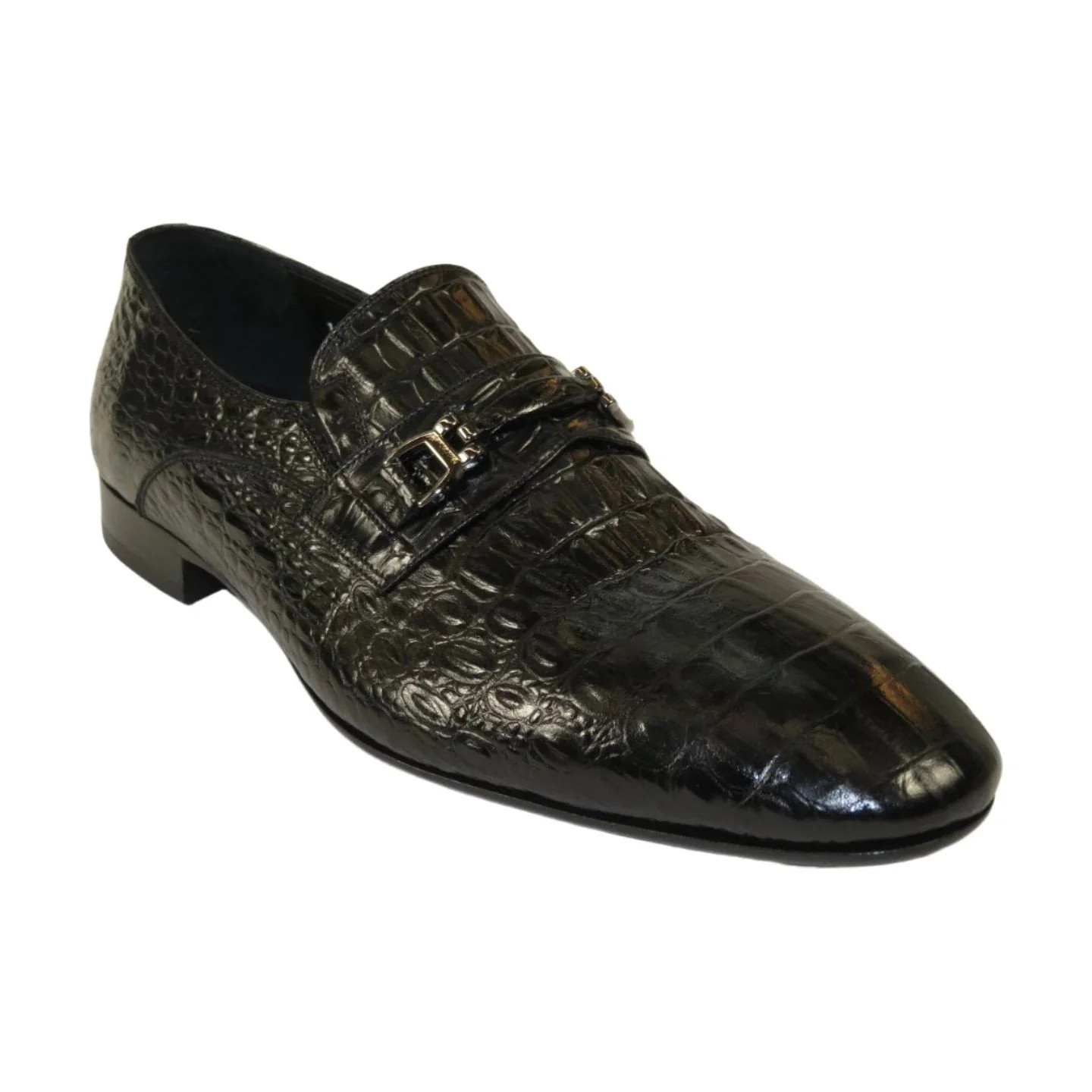 Mens GENIO Genuine Crocodile Embossed Leather Shoes Turkey 120371618 Black 30690₽