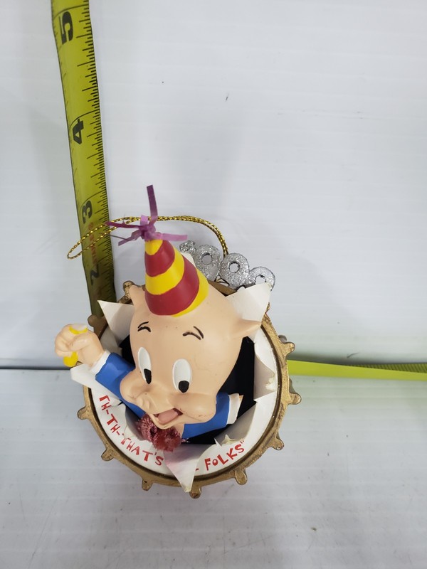 Porky Pig Th-th-that's All Folks Christmas Ornament Warner Bros 1999