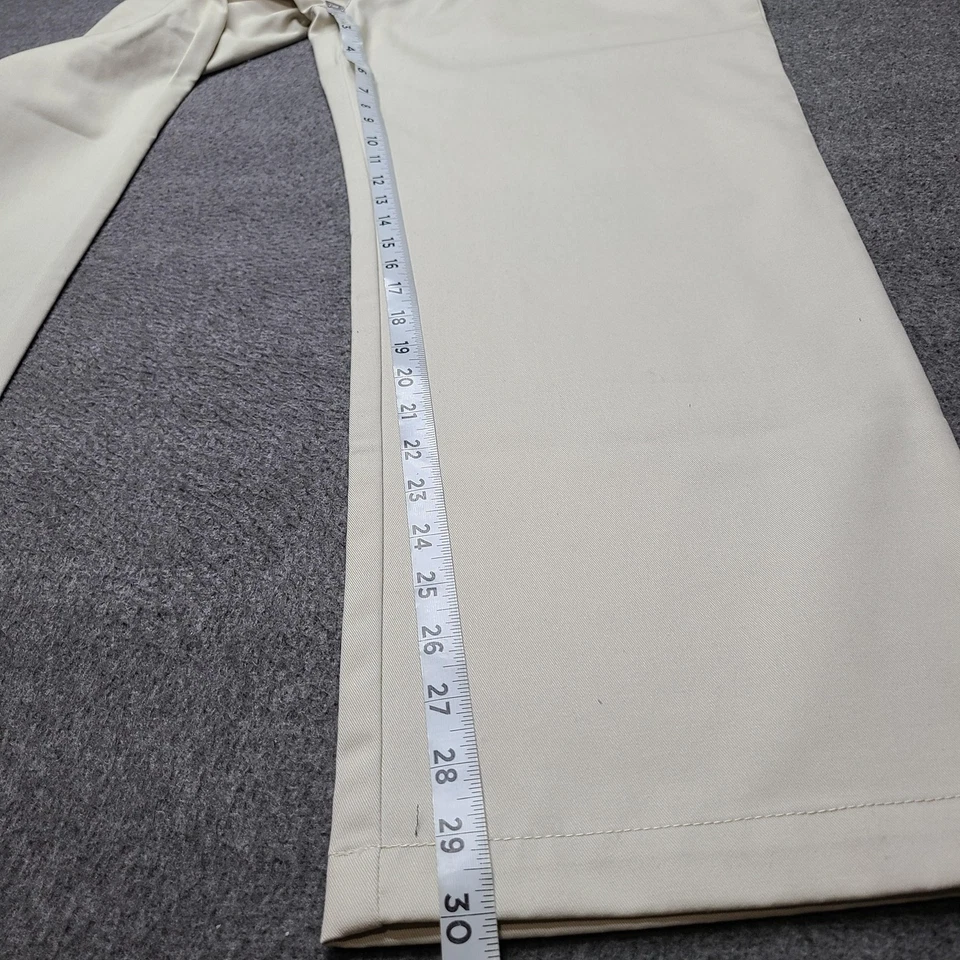 Cherokee Ultimate Khaki Pants Mens 36x30 Flat Front White Stain Resistant Cotton - Image 2 of 4