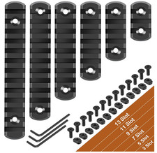 6 Pack Lock Picatinny Rail Aluminum 3/5/7/9/11/13 Slot Set M-Lok Picatinny Rail