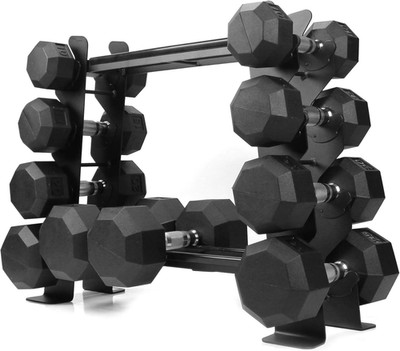Heavy Duty 2-Tier Dumbbell Rack | 400 lbs Capacity | Space-Saving Design