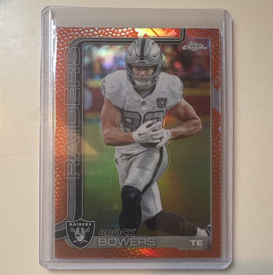 Topps 2025 Chrome Brock Bowers Las Vegas Raiders  #178 05/25 Serial