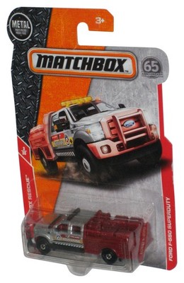 Matchbox MBX Rescue 3/30 (2017) Silver & Red Ford F-550 Superduty Truck Toy 45/1