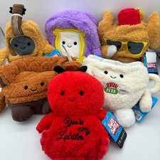 Bum Bumz Friends Plush Set Of 6 Lobster, Guitar, Peephole, Turkey, Cup, Couch