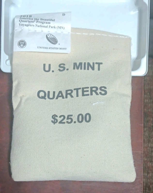 2018 D America the Beautiful Quarters Program Voyageurs Park $25 US Mint Bag
